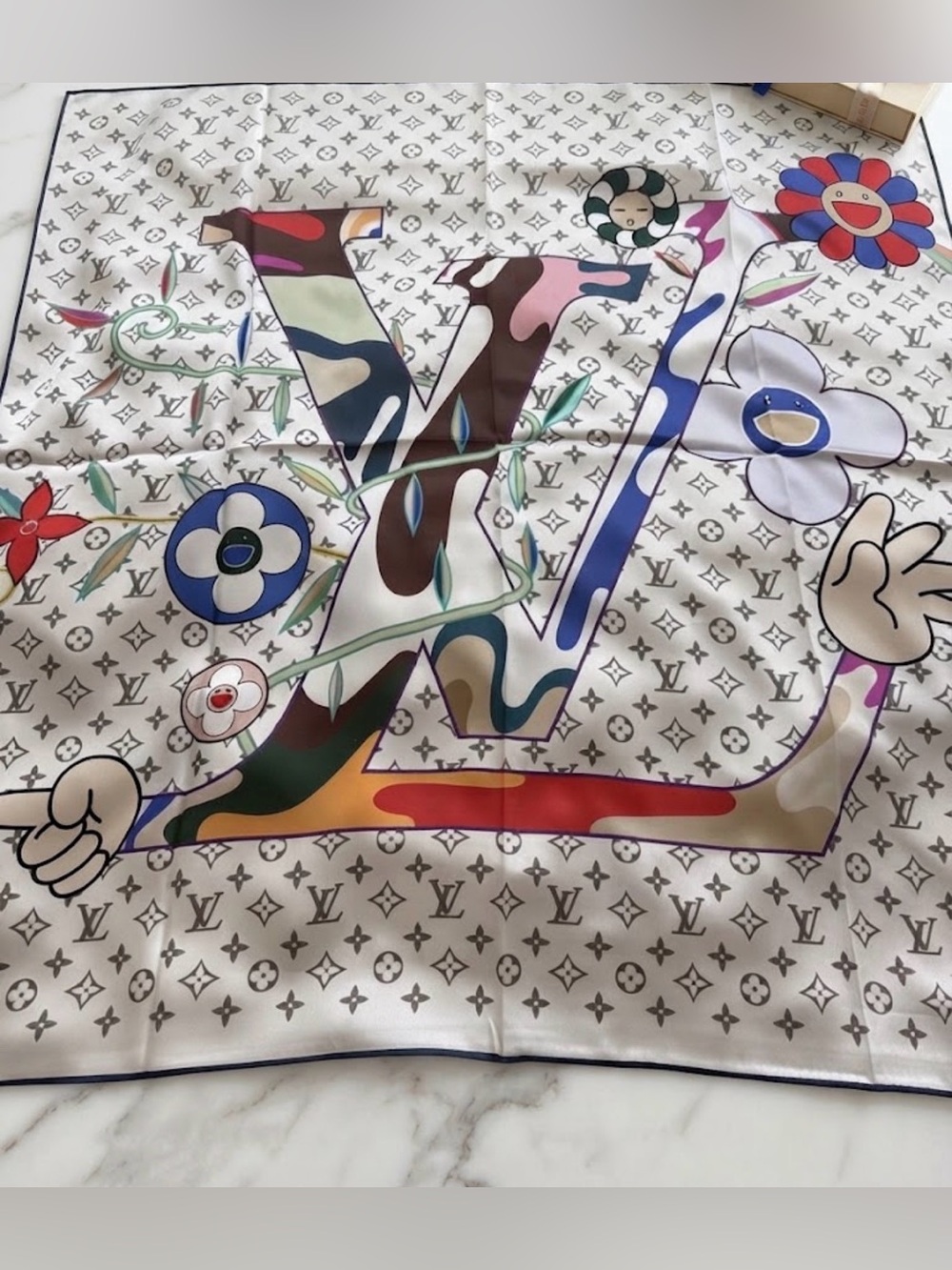 Louis Vuitton Monogramouflage Silk Square Scarf NWT approx size 34” x 34” no box